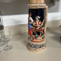 Vintage Belgium Beer Stein 