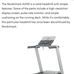 Nice Treadmill NordicTrack A2105 