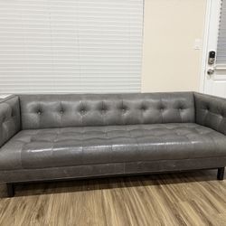 RH Style Tufted Leather Sofa – Modern & Luxe – Priced to Sell!