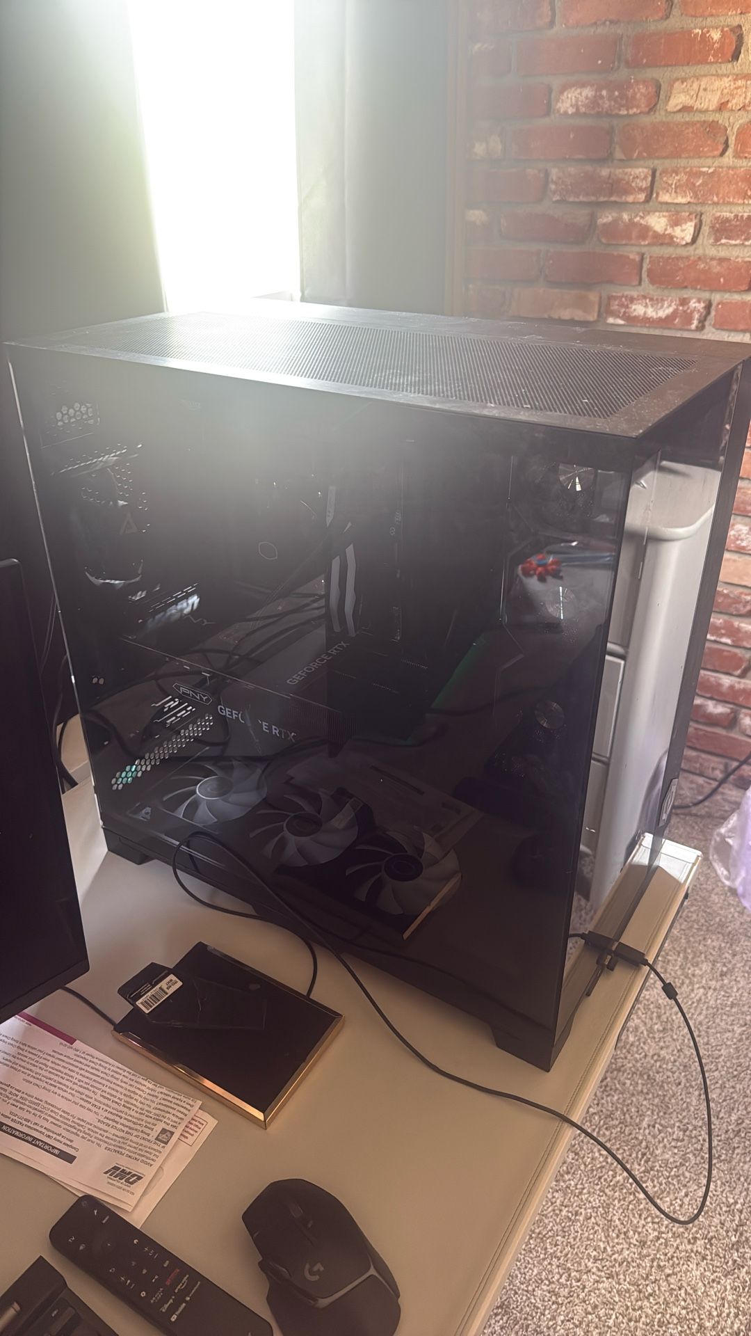 Gaming Pc Nvidia 4090 Ryzen 9950x3d Secret Lab Sit To Stand Desk Secret Lab Chair Alien Ware Monitor 