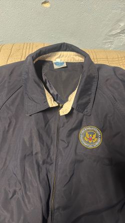 Ronald Reagan Jacket Mens Navy Blue Presidential Library Size XL