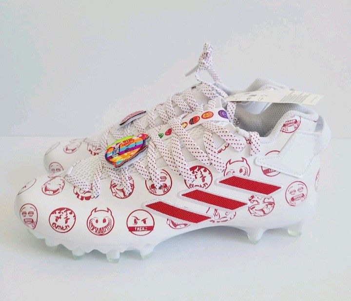 Men's Adidas Freak 22 Big Mood White Red Football Cleats Sz 12🏈