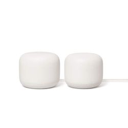 New-Nest Wifi - Mesh Router AC2200 and 1 Point with Google Assistant - 2 Pack - Snow