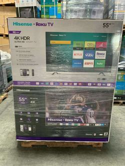 HISENSE 55 4K SMART UHD HDR ROKU SMART TVS!! LAST ONE