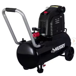 Husky 8 Gal. 150 PSI Portable Electric Oil-Free Horizontal Hotdog Air Compressor with Rubber Wheels 