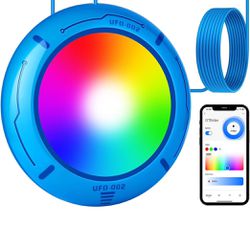 Above Ground Pool Lights with APP Control 20W RGB Dimmable LED Pool Lights with Suction Cups and Built-in Magnets 12V Underwater Pool Light for Above 