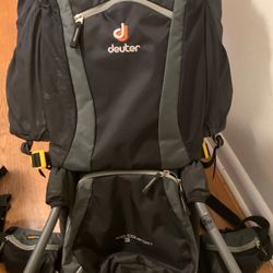 Deuter Kid Comfort 3 Backpack Child Carrier Hiking Black & Gray, Rain Sun Shade
