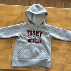 Tommy Hilfiger Size 18 mo grey hooded sweatshirt with front pouch