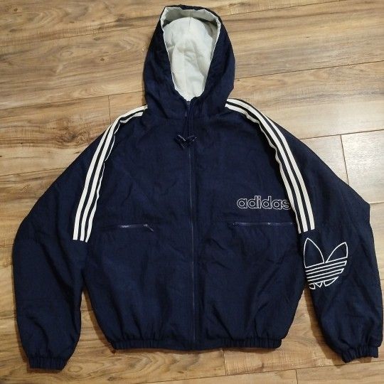 Vintage 90s Adidas Trefoil Windbreaker – Authentic Unisex Size M