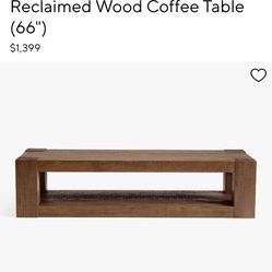 Crate and Barrel Lodge Wooden Brown Coffee Table - HEAVY DUTY