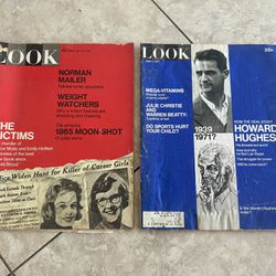 LOOK Magazines 1969 May 27 & June 1 1971, Amazing 1865 Moon Shot Howard Hughes