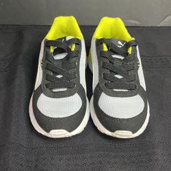 Puma 11c Graviton Lace Up Youth Boys Black, Gray, Lime green Sneakers