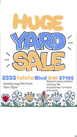 Huge yard sale