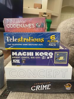 $10/each Family Board Games Chronicles of Crime/Concept/Santorini/Machi Koro/Telestrations/Codenames