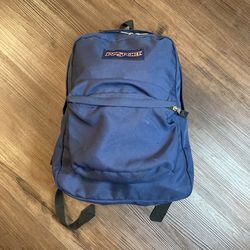 Jansport Backpack Unisex Blue Two Pocket Book Bag