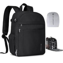 K&F CONCEPT Lightweight Camera Backpack Bag, Small Professional Photography Bag Compatible with Canon/Nikon/Sony Camera and Lens Accessories, Camera C