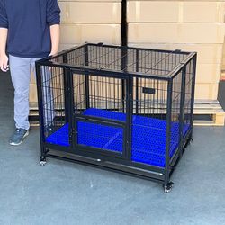(NEW) $180 Large Heavy-Duty Dog Crate 41”x31”x34” Single-Door Folding Cage Kennel w/ Plastic Tray