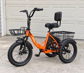 Folding Electric Tricycle – Orange