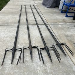 Metal string light poles