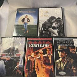 Brand new sealed mixed lot 5 DVDs Top Gun, Ocean’s Eleven, Field Of Dreams, etc