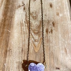 Necklace vintage   Amethyst Heart Pendant Amethyst Heart necklace