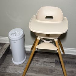 High Chair + Ubbi Pail -> $120