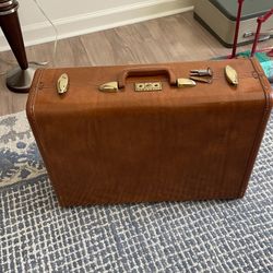 Vintage Samsonite Brown Hard Case Suitcase/Luggage 4632 Org Keys!