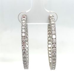 14KT White Gold Diamond Hoop Earrings 10.70g 2.75CTW 179792 