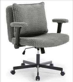 Gray Fabric Upholstered Office Chair with Armrests