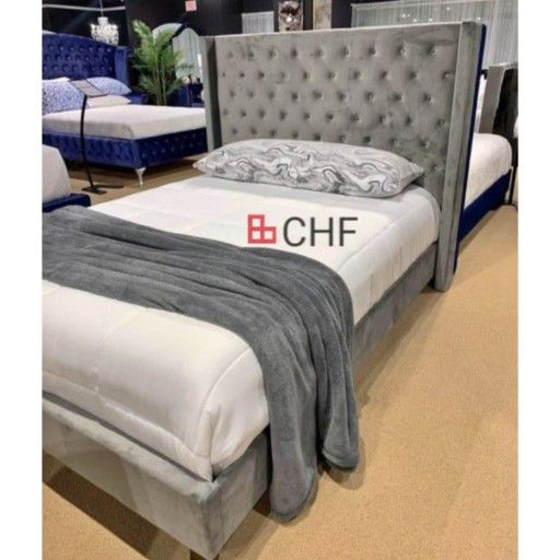 velvet queen / eastern king size bed frame mattress sold separately