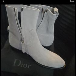 Dior Grey Suede Ankle Boots - Size 9E (US)