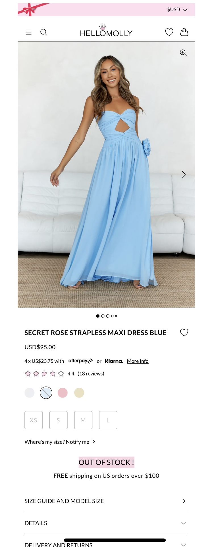 Blue Maxi dress- HELLO MOLLY