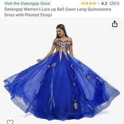 Formal Royal Blue /Gold Gown 