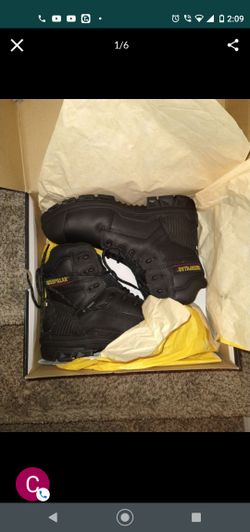 Caterpillar Boots Men's Crossbar 6'' Work Boots - Composite Toe - Black Size 11.5(M)