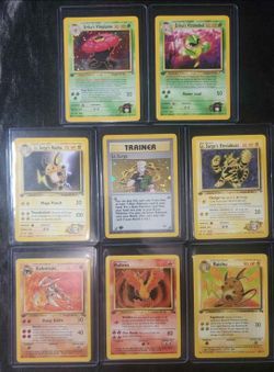 1st Edition Gym Heroes & Fossil Pokemon Card Lot