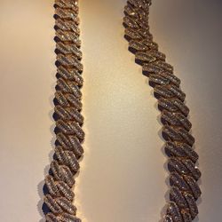 Moissanite Rose Gold Cuban Link