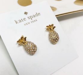 Kate spade golden pineapple full pave earrings