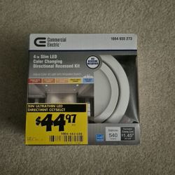 Brand new only (1) , CE 4" Slim LED directional recessed kit with adjustable color from 2700k-5000k 
