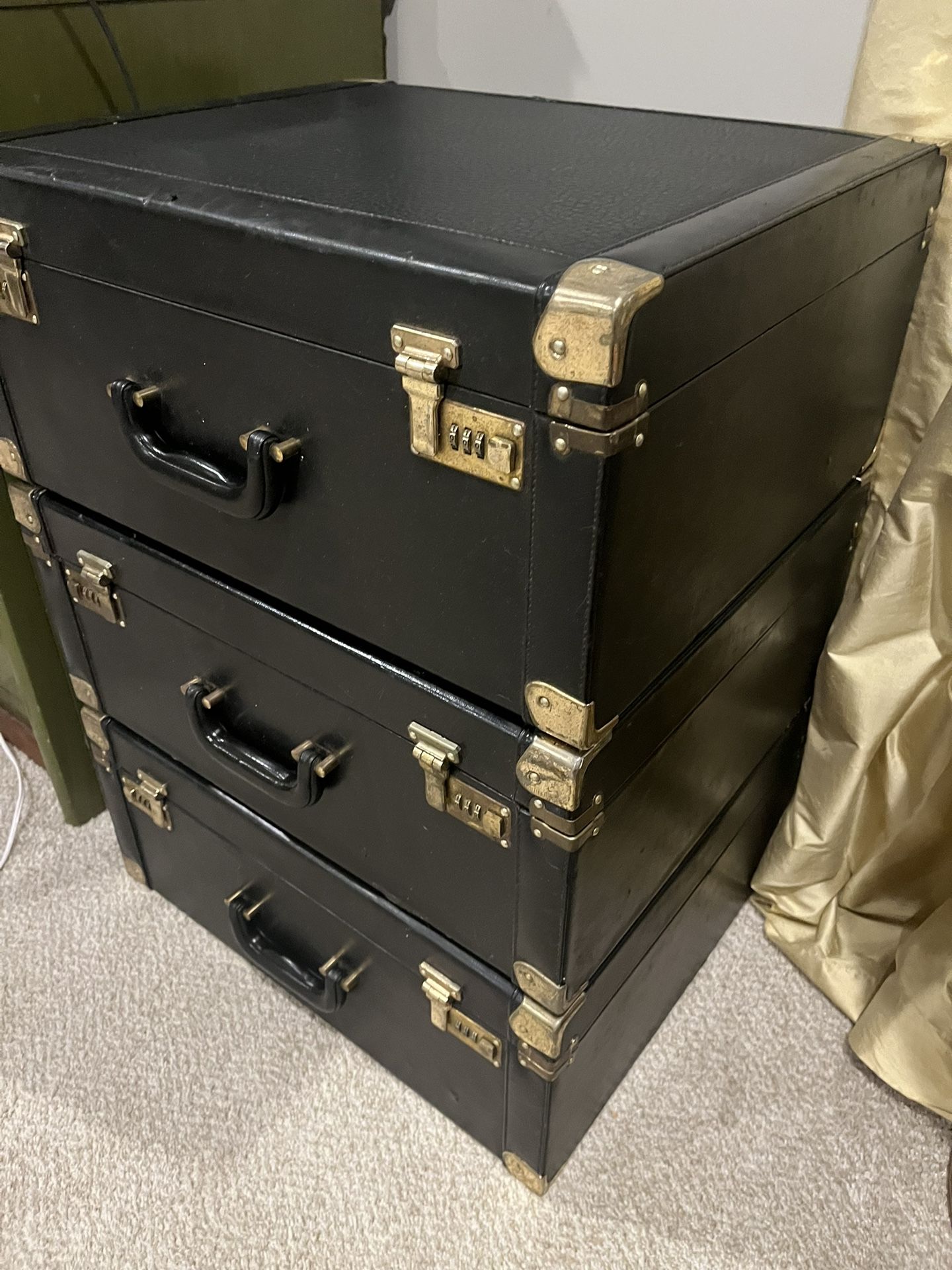 Black “leather” Suitcases