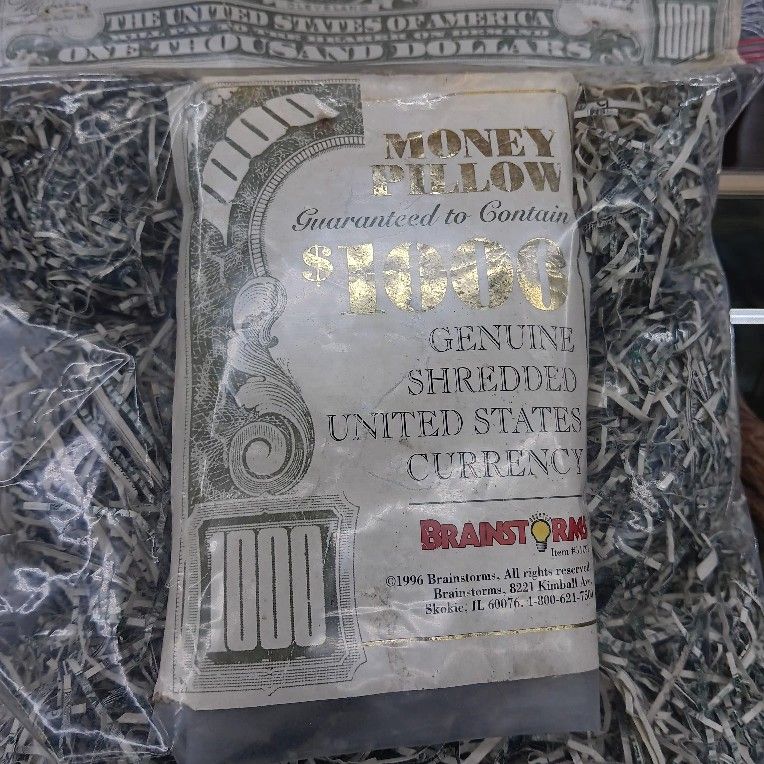 Money Pillow $1000 Shredded Money 