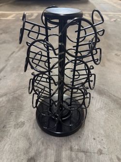 Black Rotating Coffee Pod Holder Stand