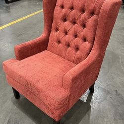 Maxine Button Tufted Wingback Armchair - Red Nail Design