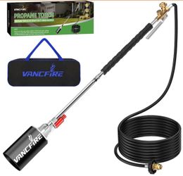 Propane Torch Weed Burner Kit With Storage Bag, Heavy Duty High Output Blow Torch With Self Igniter, Flamethrower With Turbo Trigger & 10FT Hose For W