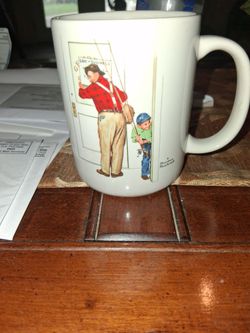 Norman Rockwell 'Gone Fishing' Coffee Mug