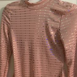 Long Sleeve Blush Pink With Gold Accents Medium