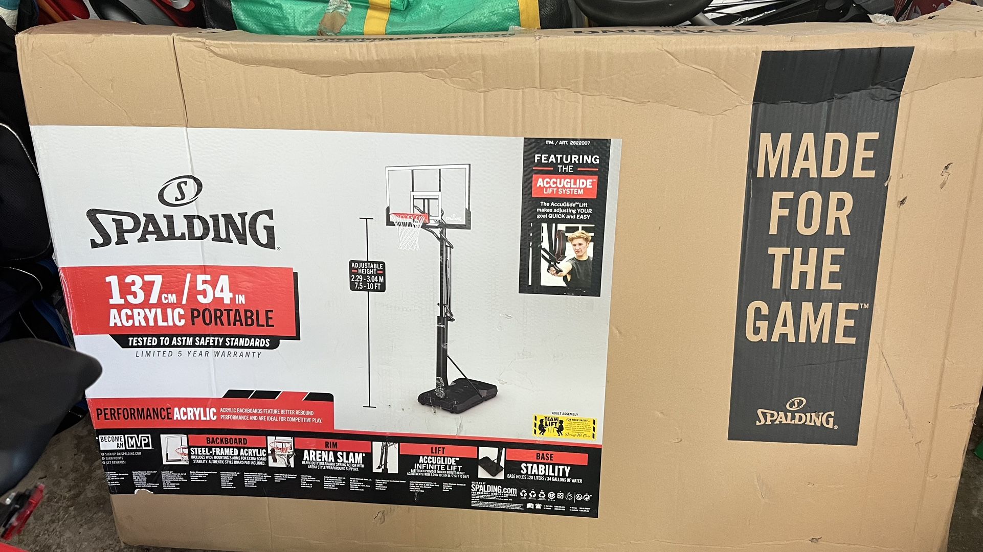 Spalding Portable Acrylic Basketball Hoop with Accuglide Technology
