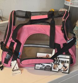 New pet carrier with tags