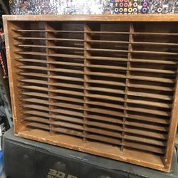 VTG  Box Company 64 Cassette Tape Wood Storage Holder Wall Mount