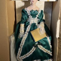 Vintage Franklin Heirloom Marie Antoinette Portrait Porcelain Bisque Doll New In Box! 