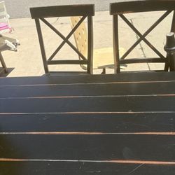 Black Bar Height Table With 4 Chairs and leaf To Extend